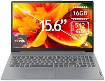 IdeaPad Slim 3 15.6" Full HD Touchscreen Laptop – AMD Ryzen 7 5825U, 16GB Memory, 512GB SSD, Arctic Grey