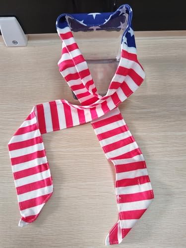 Image of Red White and Blue American Flag Headband 4th of July Bandana Headband for Men and Women