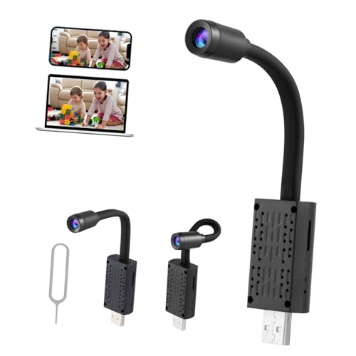 Didiseaon Cámara de Seguridad Interior Pequeña USB con Grabación Bucle y Ángulo Cámara Portátil para Monitoreo Doméstico con Conexión WiFi y Visión Nocturna