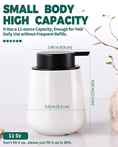 Image of Bosilunlife Liquid Soap Dispenser - 12Oz Lotion Dispenser with Pump Matte White Ceramic Soap Dispenser Bathroom Dish Hand Wash Dispenser for Kitchen Pump Dispenser