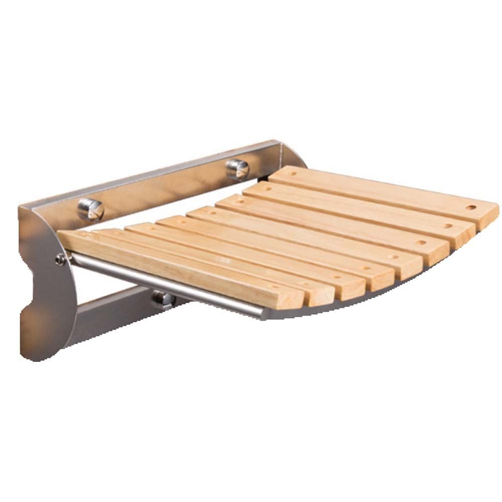 Wall Chair Taburete De Ducha De Pared, Asiento De Ducha Plegable De Madera Silla De Ducha, Base De Acero Inoxidable 304 Taburete De Asiento De Ducha Antideslizante for Personas Mayores Y Discapacitada