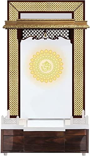 Temple en bois avec LED Royal Kurta Mandir de table pour méditation maison