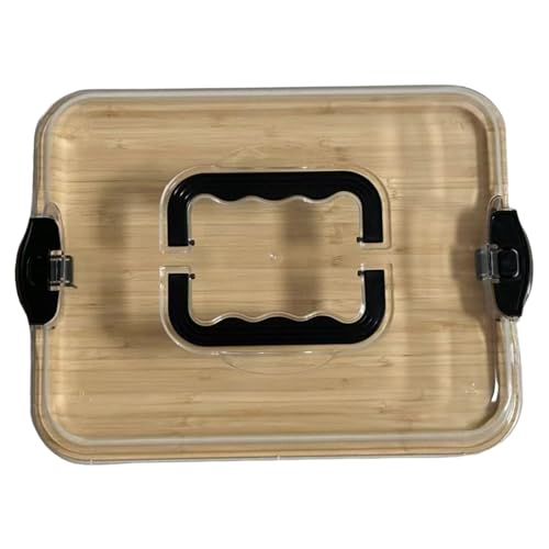 Plateau à fromage, planche à charcuterie avec couvercle, planches charcuterie en bois portables avec couvercle transparent verrouillable, plateau de service couvert pour pique-nique camping, planch
