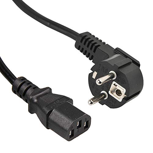 PremiumCord,kpsp5,Netzkabel AA8230V 5m,Stromkabel mit Schutzkontaktgewinkelt auf Kaltgerätebuchse C13, IEC320, PC Netzkabel 3 Polig, Farbe schwarz