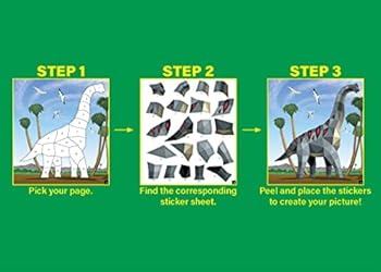 Paperback Dinosaurs and Prehistoric Animals Modern Mosaics Stick to the Numbers Book