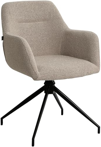 CLP Esszimmerstuhl drehbar Merlinda, Sessel mit Armlehnen in Teddy-Polsterung, 180° Swivel-Funktion, Polsterstuhl mit Metallgestell, Farbe:Taupe CLP Esszimmerstuhl drehbar Merlinda, Sessel mit Armlehnen in Teddy-Polsterung, 180° Swivel-Funktion, Polsterstuhl mit Metallgestell, Farbe:Taupe