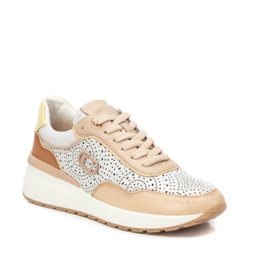 Carmela Para Mujer. 16227202-BEIGE Zapatillas De Piel 162272 Beige (37), Plano, Cordones, Casual - 3