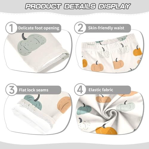 Cartoon Pumpkin Thanksgiving Girls Casual Leggings for Kids Printed Long Pant Bottoms Stretch and Soft3