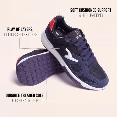 Image of YOHO Men's Sneakers Flo & Blazer | Stylish & Comfortable | Low Top, Lace Up Casual Shoes for Man /Gents