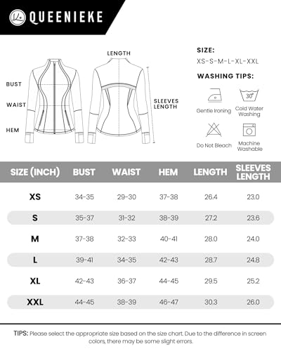 QUEENIEKE Women's Slim Fit Running Jackets - Long Sleeves Athletic Workout Gym Tops with Back Mesh Vent & Thumb Holes - Image 4
