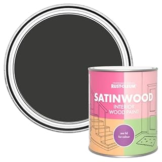 Rust-Oleum Black Satinwood Interior Wood Paint - Dark Magic 750ml