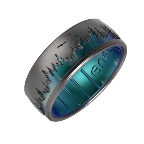 Enso Rings Etched Classic Silicone Rings - Etched Nature Collection - Comfortable and Flexible Design2