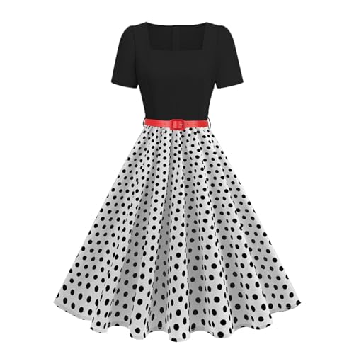 Vestido floral lazo retro de tejido suave y corte cómodo femenino 3