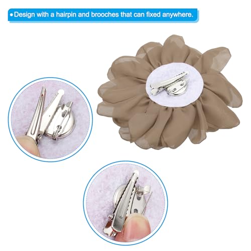 Image of PATIKIL Rose Flower Hair Clips, Fabric Brooch Pins for Women Wedding Party Dance Dress Clothes Accessories Valentine's Day Gifts