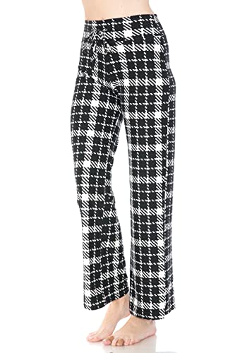 Image of Leggings Depot Women's Wide Leg Drawstring Pajama Pants for Lounge, Sleep | Soft, Breathable Poly-Span, Drawstring Waist, Comfy, Casual, Yoga, Everyday