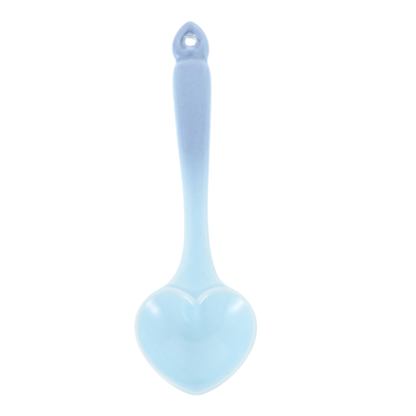 GRIRIW Heart Shaped Dessert Spoon Home Teaspoon Soup Spoon Honey Spoons for Tea Spoon Coffee Stir Spoons Cocktail Mixing Spoon Coffee Honey Spoons Demitasse Spoons Blue Ceramics