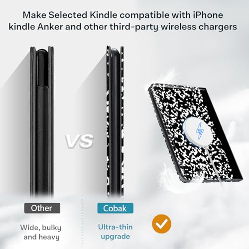 Image of CoBak Stand Case for 7 inch Kindle Paperwhite 12th Gen 2024 and Kindle Colorsoft with Hand Strap - Compatible with iPhone MagSafe, for Samsung /Belkin /Anker Wireless Charging Pads, Durable, Auto Sleep Wake