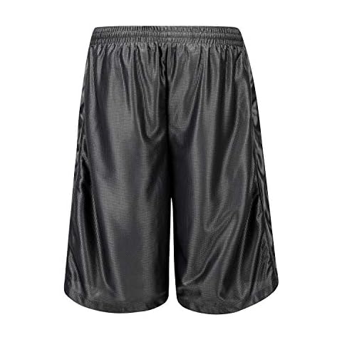 Men's Quick-Dry Athletic Shorts - Mesh-Lined, Pocketed, Over-Knee with 11"-13" Inseam,Adjustable Drawstring, Large, Grey Cover
