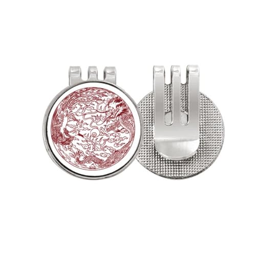 Marqueur de balle de golf magnétique émail dragon phénix pour accessoire de sport