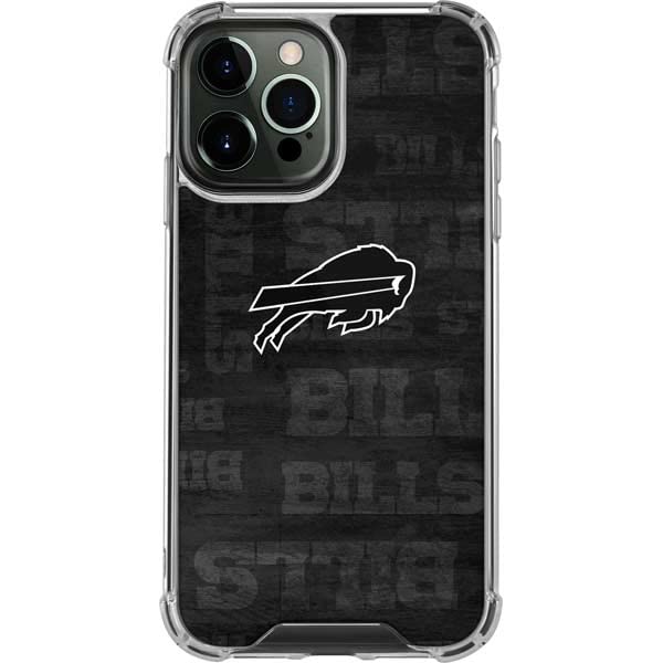 Skinit Clear Phone Case Compatible with iPhone 14 Pro Max - Officially Licensed NFL Buffalo Bills Black & White Design
