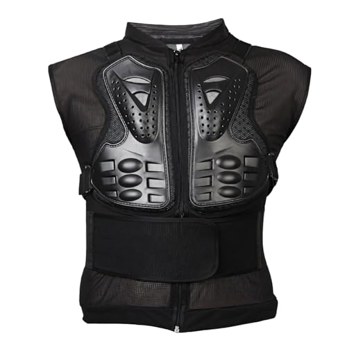 Breathable Motorcycle Armor Vest with Back Spine Protection for Racing, Skating, Cycling (XL, Fits 67-72.8)