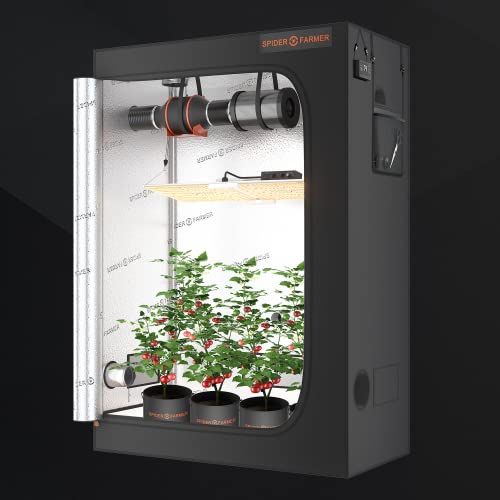 Spider Farmer Pro-Grade 2X4 Grow Tent, 55"X28"X80", With Observation Window And Floor Tray, 1680D Thicken Mylar Canvas Hydroponic Grow Tent, 4.6X2.3X6.6 For Indoor Growing For Sf2000 #TOP4