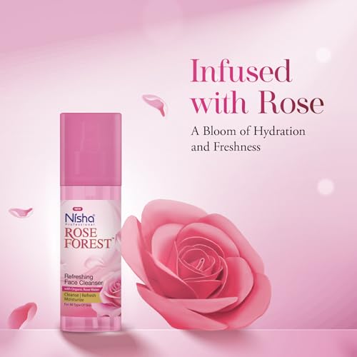 Image of Nisha Professional Refreshing Face Cleanser With Organic Rose Water 120ml | Gulab Jal Cleansing Water For All Skin Types | For Women & Men | Alcohal Free | Cleanse, Refresh & Moisturize