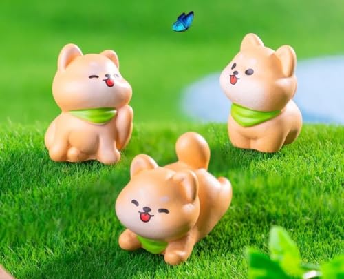 Image of VRB Dec 1 Set Miniature Showpiece Set for Home Decor,Car Dashboard,Valentine,Living Room,Gifts Figurines,Cake Decoration Items,Figurines for Home Decor. ((3 Pcs Cute Dog Miniature))