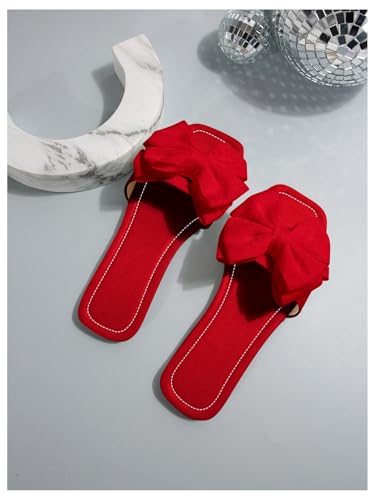 Verdusa Women's Bowknot Flat Sandals Summer Open Toe Slide Slip On Sandals4