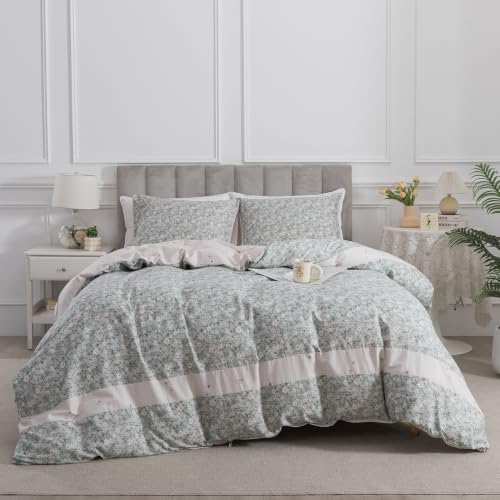 HoneiLife California King Duvet Covers 104"x98" - Floral Comforter Cover 3-Piece, Botanical Bedlinen Sets with Zipper Closure & 8 Corner Ties, Wildflower Comforter Cover Set All Season Use