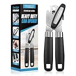 Tin Opener Can Opener Manual Multifunctional Heavy Duty with Magnet Lift [Ergonomic Curved Handle Grip] Stainless Steel, Non-Slip, Arthritis-Friendly, Handheld Tool for Seniors, Kitchen Essentials