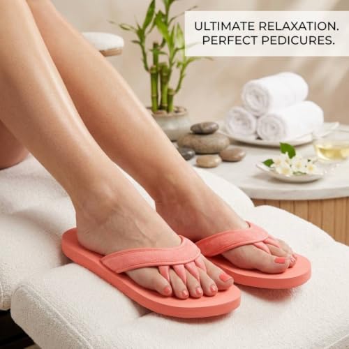 Image of Pedi Couture Pedicure Sandals with Built In Toe Separators for Women - Comfortable Spa Style Flip Flops for Home, Salon, Yoga & Gym Use
