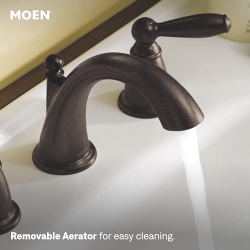 Moen Brantford Oil-Rubbed Bronze Two-Handle Widespread Bathroom Sink Faucet for 3-Hole Setups with Valve Included, TV6620ORB - image 4