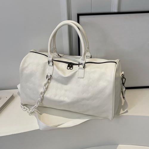 Gym Bag Large Capacity Travel Fashionable Fitness PU Leather Overnight Weekends Hospital For Daily Travel For Women And Men O4