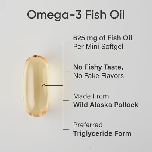 Sports Research® Omega-3 Fish Oil Mini-Softgels - Sourced from Wild Caught Alaska Pollock - Burpless, Bovine Free, Non-GMO, & MSC Certified Sustainable - 120 Count - Image 3