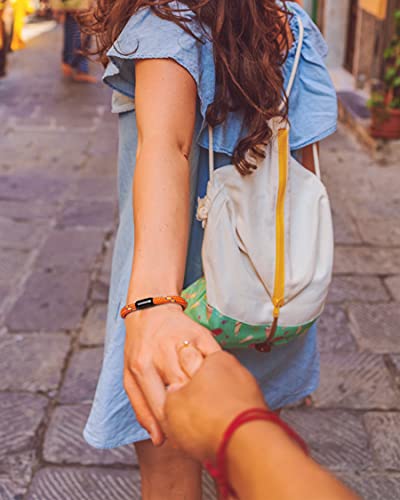 Handmade Nautical Rope Bracelet With Magnetic Stainless Steel Clasp Durable Braided Rope Cuff Wristband For Men Women (Mandarin Orange, L(8.1Inch)) #TOP4