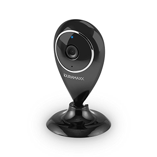 DURAMAXX Eyeview - IP Kamera, Babykamera, Überwachungs-Kamera, WLAN, Android, iOS, HD-Qualität (1280x720), 1,3 Mpx, MicroSD-Slot bis 32GB, Infrarot, Bewegungssensor, 110° Sicht, schwarz