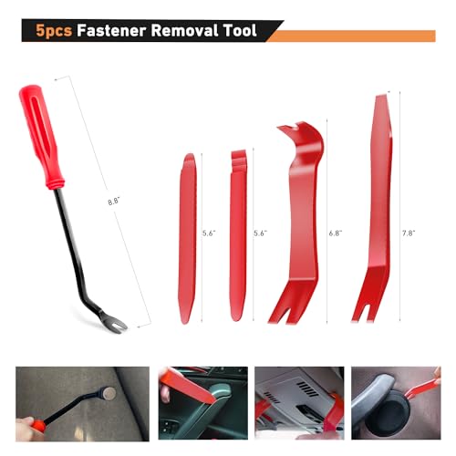 Image of GOOACC 120PCS Car Bumper Push Retainer Clips & Nylon Fasteners Rivet Kit 6mm 7.6mm 8mm 8.8mm 10mm Door Trim Panel Clips, 5PC Fastener Remover