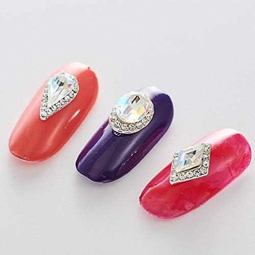 3 Boxs Wheel Rhinestones Wheel AB Nail Stone Gem Nail Tips Nail Art Decoration 3D Acrylic DIY Mixed Silver Round - (Color: 3pcs)