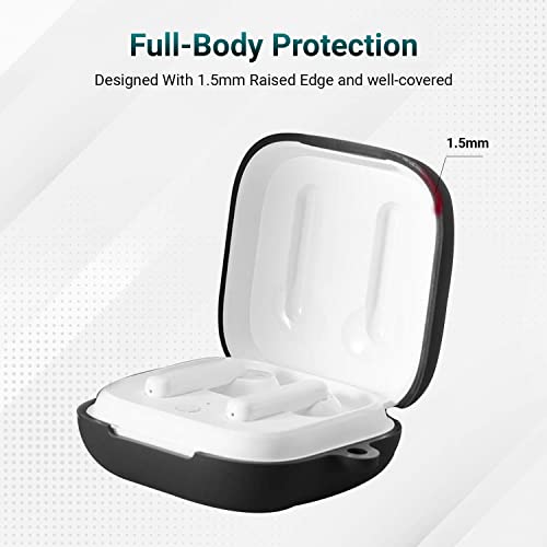 Image of KACA Protective Shockproof Silicone Cover Case with Buckle Compatible with Oppo Enco W51 (Black)