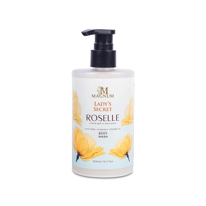 Magnum Lady’s Secret Roselle Body Wash | Aloe Vera & Jojoba Oil | Vitamin E | Luxury Floral Fragrance | Smooth, Silky Skin | 300ml