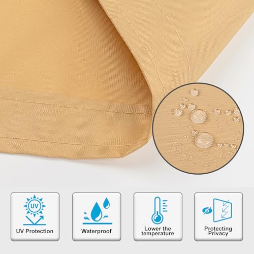 Image of Sunnylaxx Balcony Privacy Screen for Protection 90 x 200 cm, Privacy Screen, Fence for Balcony Balcony PES for Balcony Garden Terrace, with Eyelets and Strap, Sand