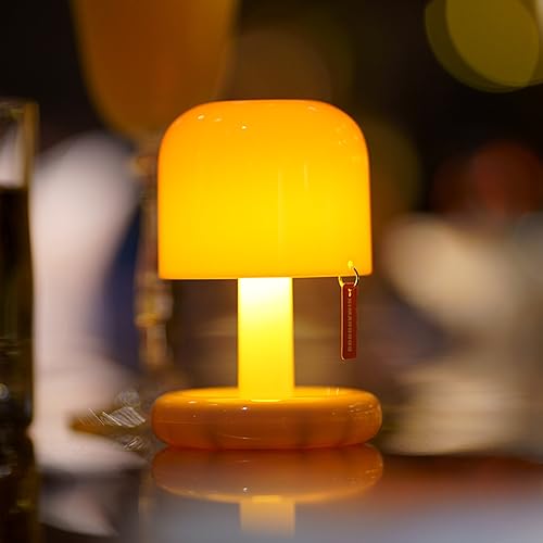 Annmore Mini Bedside Table Lamp Battery Powered Night Light Kids Rechargeable Night Lamp Mushroom Baby Essentials for Newborn Gift