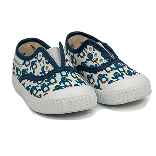 victoria Girls Slip On Canvas Shoes, Blue White,1 M US