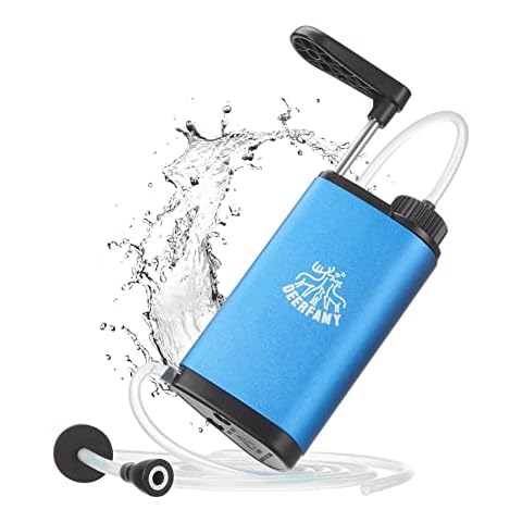 Wasserfilter Outdoor, DEERFAMY Tragbarer Camping Wasserfilter mit 3000L Filterkapazität für Trinkwasser und Wandern Reise Outdoorsport Survival Notfall Ausrüstung Cover