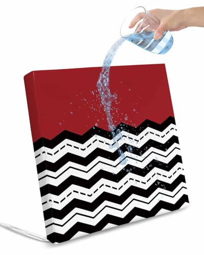 Hokiten Black White Chevron Outdoor Cushion Chair Cover Set of 4 - Waterproof Couch Seat Covers, Geometric Red Sea Wavy Striped Patio Furniture Protector Cushions Slipcovers for Sofa/RV, 22