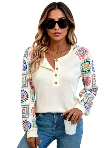 Image of Women's Floral Print Round Neck Full Sleeve TOP || Women Top's || Tops for Womens|| Women Long sleevetops