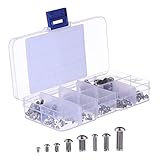 GLEAVI 160pcs Rivet Nuts Kit Stainless Steel Rivets Round Head Industrial Belt Fastener