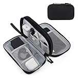 Portable Electronics Travel Organizer with Double Layer Design, Waterproof Electronic Organizer to Hold USB Flash Drive, Cords, Chargers, Phones, Earphones, Power Banks, Mouse, and SD Card Black