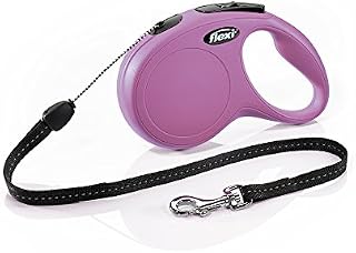 FLEXI New Classic Retractable Dog Leash (Cord), 26 ft, Small, Pink